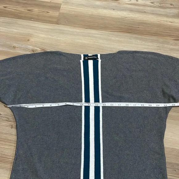 INC International Concepts Dolman Sleeve Sweater Gray Stripe Pullover Size XS - Picture 4 of 11